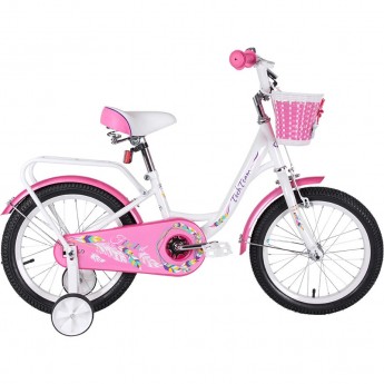 Детский велосипед TECH TEAM FIREBIRD 14" бело-розовый (сталь) 2023