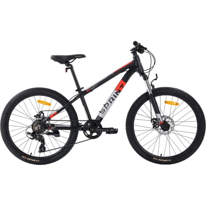 Городской велосипед TECH TEAM SPRINT 24"х13" чёрно-красный 2023 NN000748