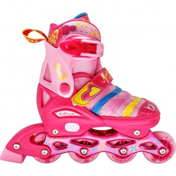 Набор роликовых коньков и защиты детский TECH TEAM MAYA SET розовый, размер 27-30