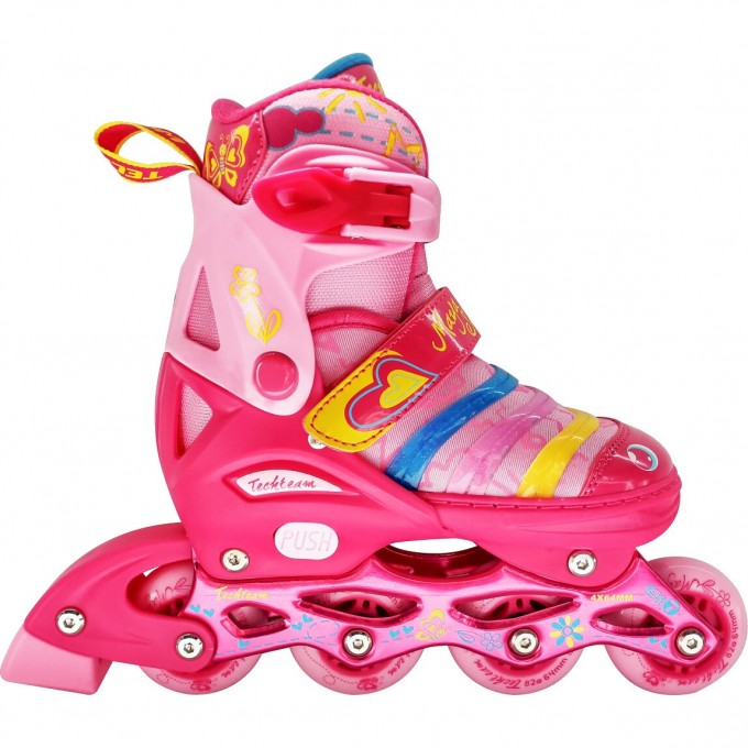 Набор роликовых коньков и защиты детский TECH TEAM MAYA SET розовый, размер 30-33 NN004193