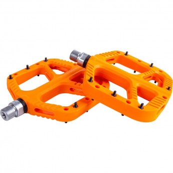Педали TECH TEAM нейлон со сьемными шипами, подш. скольж., 9/16",350гр N-9 orange