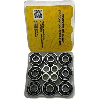 Подшипники TECH TEAM 608RS, ABEC- 7, 8 шт.+8 шайб+4 спейсера Подшипники TECH TEAM 608RS, ABEC- 7, 8 шт.+8 шайб+4 спейсера