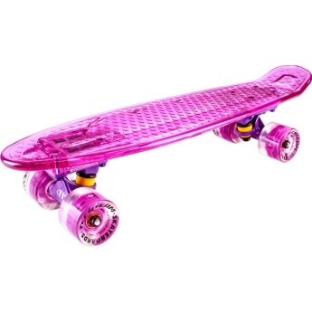 Скейтборд круизер TECH TEAM TRANSPARENT LIGHT 22" розовый