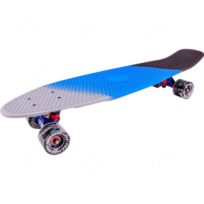 Скейтборд круизер TECH TEAM TRICOLOR 27" серый-синий-черный NN004199