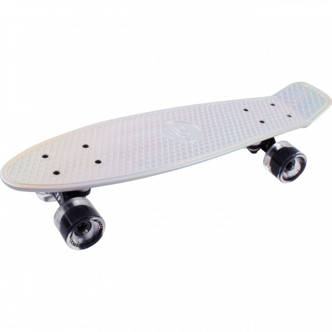 Скейтборд TECH TEAM METALLIC 22" белый с черными колесами NN004180