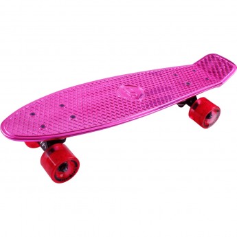 Скейтборд TECH TEAM METALLIC 22" розовый с красными колесами