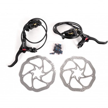 Тормоз TECH TEAM HD-M220 гидравлический. Комплект: передний 800мм+задний 1400мм (рукоятка+гидролиния+калипер+ Logan HD-M220