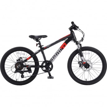 Велосипед TECH TEAM SPRINT 20"х11" чёрный (чёрно-красный) 2022