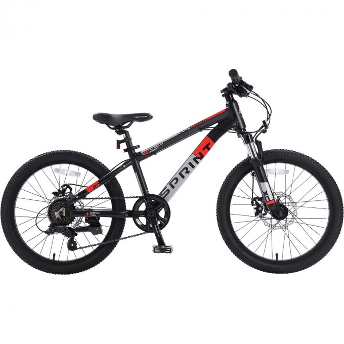 Велосипед TECH TEAM SPRINT 20"х11" чёрный (чёрно-красный) 2022 NN010816