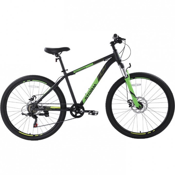 Велосипед TECH TEAM STORM 27,5"х17" чёрно-зелёный 2023 NN010446